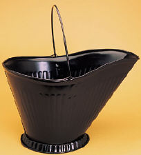Black Shiny Steel Coal Hod 