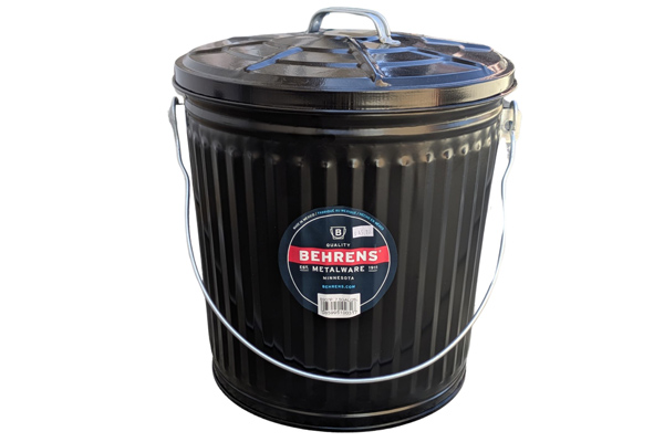 Black Steel Trash Can